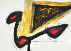 Szabados Árpád (1944-2017): Madár. Olaj, papír. Jelzés nélkül. 100x70 cm./ Oil on paper, unsigned,