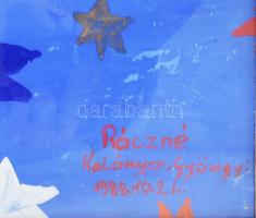 Ráczné Kalányos Gyöngyi (1965-): És gyermekeink lettek, 1988. Tempera, papír, jelezve jobbra lent. H...