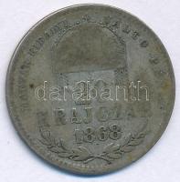 1868GYF 20kr Ag "Magyar Királyi Váltó Pénz" T:F,VG patina Adamo M11.1