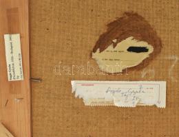 Sugár Gyula (1924-1991): Táj. Olaj, farost, jelezve középen lent. Hátoldalán Képcsarnok Vállalat kis...