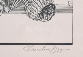 Duschanek János (1947-2013): Akhilleusz látogatása. Szitanyomat, papír, jelzett, számozott: 50/44, 3...