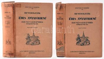 Benedek Elek: Édes Anyaföldem! Egy nép s egy ember története I-II- Bp., 1920, Pantheon. Első kiadás! Kiadói kartonált kötés, sérült gerinc, kopottas állapotban.