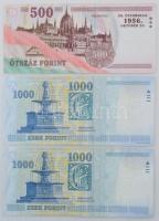 2006. 500Ft "A forradalom 50. évfordulója 1956. október 23. + 2009. 1000Ft T:F