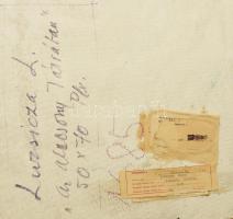 Luzsicza Lajos (1920-2005): Az alacsony Tátrában. Olaj, farost, jelezve balra lent, hátoldalán autog...