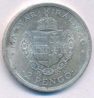 1935. 2P Ag "Rákóczi" T:AU ph., patina Adamo P7.2