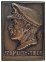 Solymári Valkó László (1909-1984) 1954. Szamuely Tibor bronz emlékplakett (66x89mm) T:XF