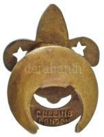 Nagy-Britannia ~1930. "Boy Scouts (Fiú cserkészek)" bronz cserkész gomblyuk jelvény, hátol...