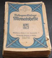 1906-1907 5db Velhagen & Klafings Monatshefte néhol hiányos, kissé viharvert állapotban, sok térképpel, metszettel és érdekességgel / 5 pieces of Velhagen & Klafings Monatshefte with many maps, engravings and peculiarity in slightly damaged condition