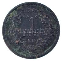 1868KB 1kr Cu "Angyalos címer" T:VF patina