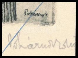 Pohárnok Zoltán (1905-1976): Járókelők. Rézkarc, papír, jelzett, 10x11,5 cm