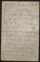 1891 Weiss Manfréd gyáros 4 oldals saját kézzel írt levele bátyjának Berchtoldnak a gyár levélpapírján / Autograph letter of Weiss Manfred