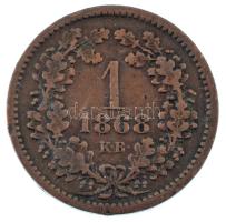 1868KB 1kr Cu "Angyalos címer" T:VF ph Adamo M4.1