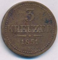 1851B 3kr Cu T:F erős ph Adamo M6