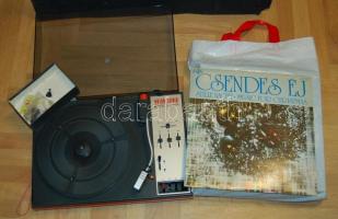 Régi Artur Stereo Unitra WG-900-as működőképes bakelitlejátszó hozzávaló pót tűkkel és 25db vegyes hanglemezzel