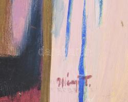 Illényi Tamara (1944-): Kalitkás csendélet. Olaj, farost, jelezve jobbra lent, hátoldalán Képcsarnok...