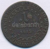 1812G 1kr Cu "I. Ferenc" T:F