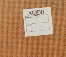 Izsák József (1929-2007): Csendélet. Olaj, farost. Jelezve balra lent. Hátoldalán Képcsarnok Vállala...