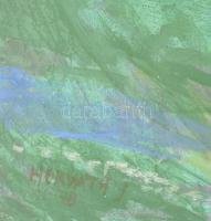 Horváth János (1930-): Tavasz. Olaj, farost. Jelezve balra lent. Hátoldalán Képcsarnok Vállalat és A...