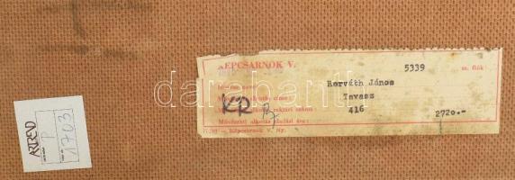 Horváth János (1930-): Tavasz. Olaj, farost. Jelezve balra lent. Hátoldalán Képcsarnok Vállalat és A...