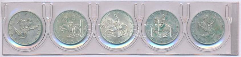 Ausztria 1960-1964. 5Sch Ag (5xklf) T:XF,VF patina Austria 1960-1964. 5 Schilling Ag (5xdiff) C:XF,V...