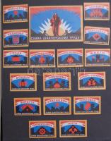 1970-76 920 darabos szépen rendezett szovjet gyufacímke-gyűjtemény mappában, kartonlapokon / collection of Soviet match-labels