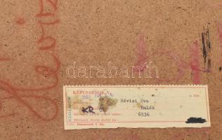 Hévizi Éva (1946-): Emlék. Olaj, farost, jelezve jobbra lent, hátoldalán Képcsarnok Vállalat és Artr...