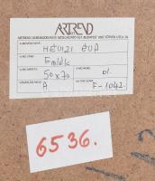 Hévizi Éva (1946-): Emlék. Olaj, farost, jelezve jobbra lent, hátoldalán Képcsarnok Vállalat és Artr...