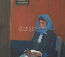 Pataki József (1928-1995): Egyedül. Plextol, farost, jelezve balra fent, hátoldalán autográf felirat...