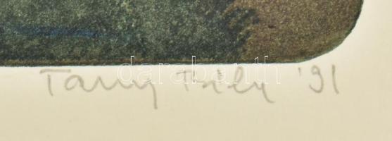 Tassy Béla (1942-): Fény. Rézkarc, papír. Jelzett. Számozott (43/100). 40x49 cm