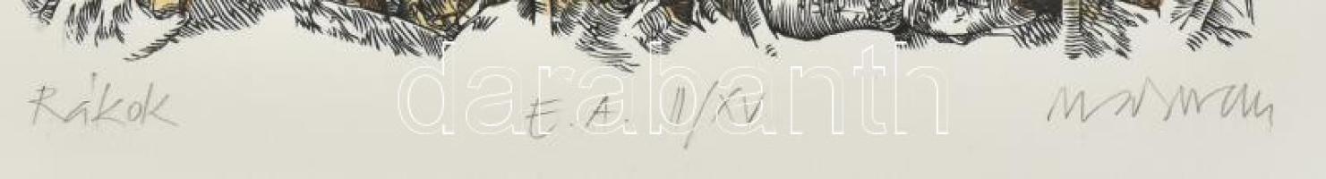 Makovecz Benjamin (1957-), 2 db mű: Rákok, békák. Fametszet, papír, jelzett, mindkettő művészpéldány...