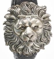 Ezüst (Ag) karék, jelzett, kígyóbőr szíjjal, bruttó: 53 g