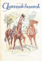 [Pellegrini Albert] Diplomata: Asszonyok-huszárok. Békés lovashistóriák. Garay Ákos rajzaival. Bp., [1916], Légrády, 286+(2) p. Első kiadás. Átkötött félvászon-kötésben, kissé kopott, sérült borítóval, az eredeti elülső papírborító bekötve.