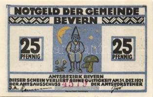 Német Birodalom / Weimari Köztársaság / Bevern 1921. 25Pf (2x) + 50Pf (2x) + 75Pf (2x), 6 klf db, teljes sor T:I