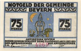 Német Birodalom / Weimari Köztársaság / Bevern 1921. 25Pf (2x) + 50Pf (2x) + 75Pf (2x), 6 klf db, te...