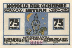 Német Birodalom / Weimari Köztársaság / Bevern 1921. 25Pf (2x) + 50Pf (2x) + 75Pf (2x), 6 klf db, te...