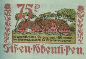 Német Birodalom / Weimari Köztársaság / Bordelum 1922. 50Pf + 75Pf + 1M 3 klf db, teljes sor T:I