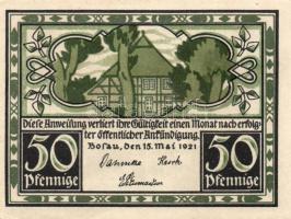 Német Birodalom / Weimari Köztársaság / Bosau 1921. 25Pf + 50Pf + 1M 3 klf db, teljes sor T:I