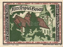 Német Birodalom / Weimari Köztársaság / Bosau 1921. 25Pf + 50Pf + 1M 3 klf db, teljes sor T:I