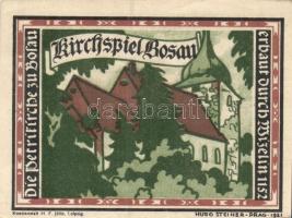 Német Birodalom / Weimari Köztársaság / Bosau 1921. 25Pf + 50Pf + 1M 3 klf db, teljes sor T:I