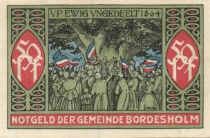 Német Birodalom / Weimari Köztársaság / Bordesholm 1921. 50Pf (4x) 4 klf db, teljes sor T:I