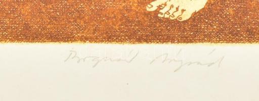 Bognár Árpád (1931-2004): Budapest. Színes rézkarc, papír, jelzett, számozott (1/53), 29,5×39 cm