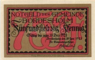 Német Birodalom / Weimari Köztársaság / Bordesholm 1921. 75Pf (4x) 4 klf db, teljes sor T:I