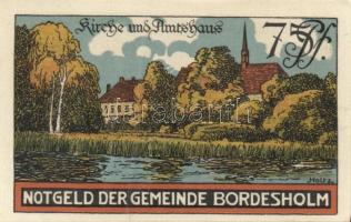 Német Birodalom / Weimari Köztársaság / Bordesholm 1921. 75Pf (4x) 4 klf db, teljes sor T:I
