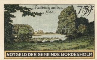 Német Birodalom / Weimari Köztársaság / Bordesholm 1921. 75Pf (4x) 4 klf db, teljes sor T:I