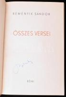 Reményik Sándor összes versei. Bp., 1941, Révai. Első kiadás. Kiadói illusztrált félvászon-kötés