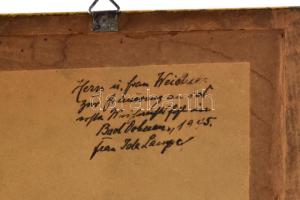 Wilhelm Koch 1910 Hamburg jelzéssel: Hazafelé. Olaj, papír. Dekoratív, sérült fakeretben. 12,5x16,5 ...