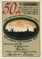 Német Birodalom / Weimari Köztársaság / Nortorf 1920. 25Pf + 50Pf + 75Pf 3 klf db, teljes sor T:I