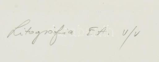 Zsankó László (1966-): Számpályák - egyes, 1993. Litográfia, papír, jelzett, művészpéldány E.A. V/V ...