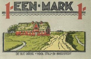 Német Birodalom / Weimari Köztársaság / Bredstedt 1922. 50Pf + 75Pf + 1M 3 klf db, teljes sor T:I