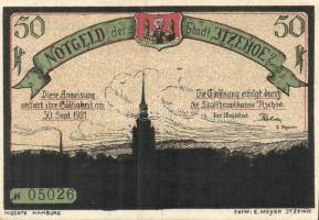 Német Birodalom / Weimari Köztársaság / Itzehoe 1921. 50Pf + 75Pf + 100Pf 3 klf db, teljes sor T:I